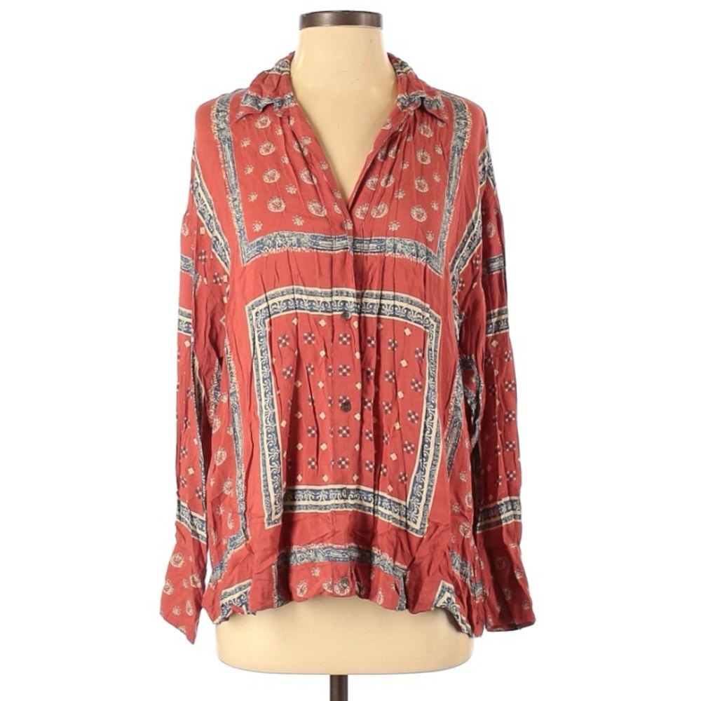Free People Size XS Long sleeve button-down shirt
